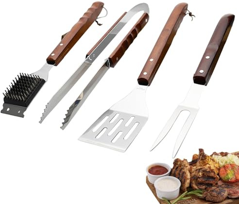 BBQ Grill Tool Set, Outdoor Grill Tool Set | BBQ Tools for Grill,BBQ Kits, Stainless Steel BBQ Tools Set for Camping