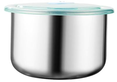 Recipientes de acero inoxidable con tapas, recipientes de metal grueso para el almuerzo, cuenco de cocina seguro y , reutilizable, a prueba de fugas, apto para horno y refrigerador