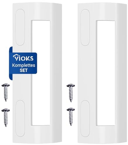 VIOKS 2x Türgriff Set Weiß 200x70x45mm - Kühlschrank Griff Universal mit Befestigungsabstand 82-163mm - Griff für Kühlschranktür & Gefrierfach Griff - Kühlschrank Ersatzteile Gefrierschrank