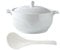 NNYCC Sopera Blanca con 2 Asas, Sopera de Porcelana con Tapa y Cuchara Cuencos para Servir para Cocina y Microondas,Blanca,S
