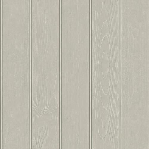 Papier peint à panneaux en bois perlé Belgravia - Moderne, réaliste, contemporain, tendance - Gris