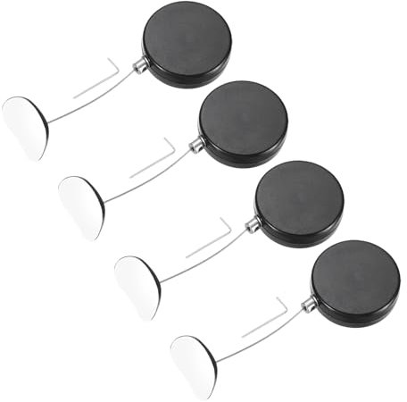 sourcing map 3.3ft Retractable Cable Lock with Arc Patch Remote Control Security Lock with Adjustable Cord Tether Anti Theft for Laptop, TV, 150 G, Black, 4 Pack