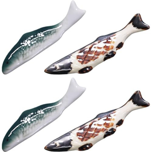 Wudaizhi 4 Teile/Satz Form Kohl Und Frühlingszwiebeln Form Keramik Stäbchen Halter Geschirr Stäbchen Stehen Für Küche Utensil