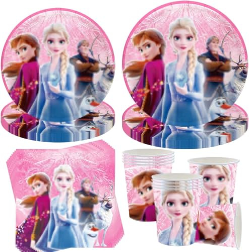 50 Stück Partygeschirr Set,Kindergeburtstag Geschirr Set,Partygeschirr Geburtstag,Kindergeburtstag Deko mit Teller Becher Servietten,Party Geschirr für 10 Gäste