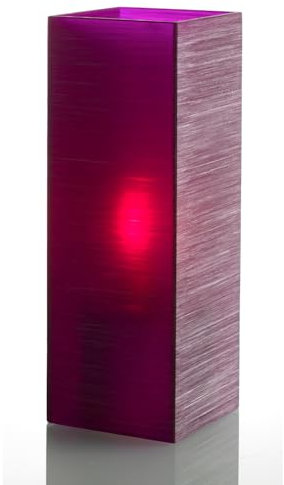 Lumea 1044 Tischlicht Nova Viola inkl. Flüssigwachskerze und Stabfeuerzeug | Hochwertiges Windlicht lila aus Acryl inkl. Kerze & Feuerzeug | Brenndauer 40 Std.| Für Indoor & Outdoor, Höhe: 20 cm