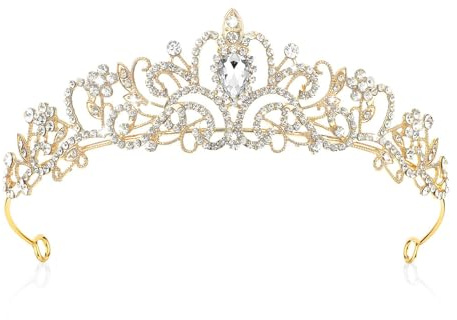 Weenwill Diadème Couronne,Diadème de Mariage pour Femme Tiara Cristal Couronne Diademe Femme Idéal pour Une Variété D'occasions,y Compris Les Mariages,Les Fêtes,Les Bals de Finissants