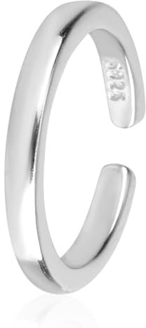 Mikovivi 925 Sterling Silver Toe Rings, Adjustable Open Minimalist Toe Band Rings Non Tarnish Simple Beach Foot Jewelry for Women Summer (1 Row)