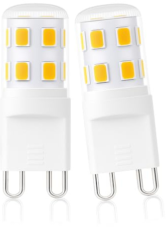 Cinsenten G9 LED Leuchtmittel, LED Lampen 2W entspricht 20W 28W 33W Halogenlampe, G9 Glühbirne, kein Flackern, nicht dimmbar, Enegiesparende kleine Birne (Warmweiß 3000K, 2er Pack)