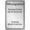 Indigos UG - Orari di apertura in alluminio composito da 3 mm, effetto acciaio inox, personalizzabili con testo desiderato - 20 x 30 cm - Cartello orario di apertura resistente alle intemperie
