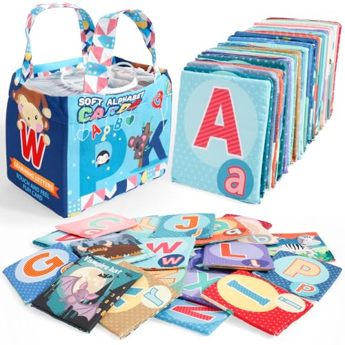 Lot de 26 cartes flash pour enfant en forme de lettres de l'alphabet, couleurs et chiffres, cartes d'apprentissage alphabétique ABC avec sac de rangement, lettres de l'alphabet pour enfants de 0, 1, 2