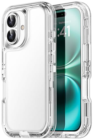 AICase cover per iPhone 17 Custodia Trasparente 3 in 1 Resistente alle Cadute,Corpo Intero,Robusta,Antiurto/Antipolvere,3 Strati, Resistente e Resistente,Custodia Militare 6,1_1