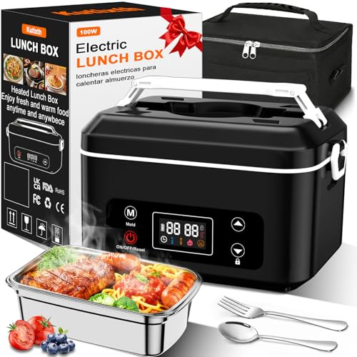 Cordless Electric Heated Lunch Box,Pro 24000mah Heated Lunch Box,Battery Powered, 5.5 Cups Portable Food Warmer-3D-5 Side Heating-Intelligent Temperature Control,Suitable For Trucks,Offices,Travel