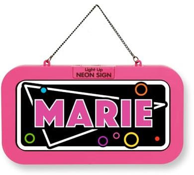 LED Leuchtschild Neonschild mit Namen, Leuchtende Wanddekoration mit Batterie, 18,7x10,3x1,6cm - Marie