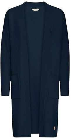 OXMO OXFina Damen Strickjacke Feinstrick Cardigan Baumwollmischung Regular fit, Farbe: Total Eclipse (194010)., Größe: XS