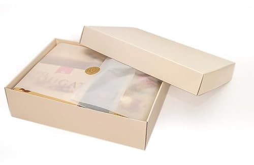 Geschenkbox Lieblings-Mix – Leere Geschenkbox zum Selbstbefüllen mit Seidenpapier & Füllmaterial, hochwertige Präsentbox für Pralinen, Nougat & persönliche Geschenke (groß (27 cm x 36 cm))