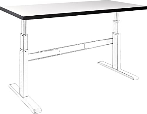 celexon HPL Tischplatte 150x75 cm weiß | langlebige Spankernplatte mit schwarzer Schutzkante für Ihren Schreibtisch | schlagfest & kratzresistent | hochwertige Arbeitsfläche für Büro und Home-Office