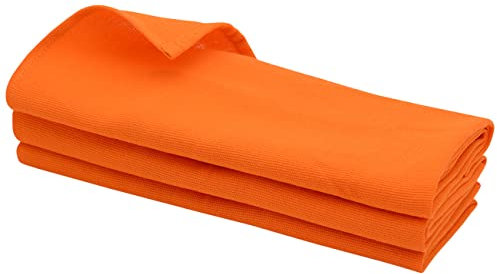 Daloual 3X Geschirrtuch/Küchentuch/Putztuch/Poliertuch aus 100% Baumwolle orange
