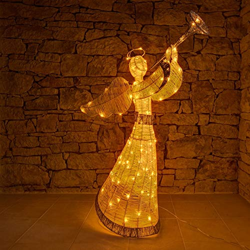 DECOLED Weihnachtsbeleuchtung Engel LED für Außen, hohe Qualität, 3D, warmweiß