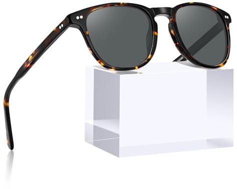 CARFIA Kleine Polarisierte Damen Sonnenbrille mit Brillenetui Vintage Acetatrahmen für Schmale Gesicht Jugendliche