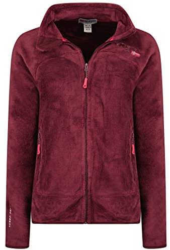 Geographical Norway UPALINE Lady - Polaire Chaude Douce Femme Confortable - Veste Hiver Chaud Femmes Doux - Sweat Epais Longues Manches - Pull Parfait Fourrure Confort Bordeaux L