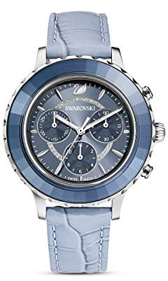 Swarovski Octea Lux Crystal Watch - Quarzuhr für Damen mit Lederarmband, Roségold