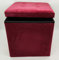 BOX Soft Velvet Diamante Ottoman Folding Storage Footstool Seat 2 size (wine red, Double 38x76x38cm)