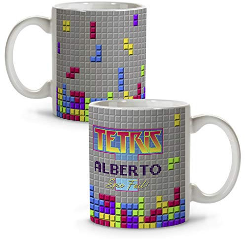 LolaPix Taza Tetris. Tazas personalizadas. Regalo friki. Tazas originales con nombre. Tetris
