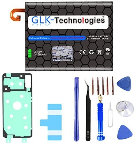 High Power Ersatzakku kompatibel mit Samsung Galaxy A7 (2018) A750 EB-BA750ABU | Original GLK-Technologies Battery | accu | 3450 mAh Akku | inkl. Profi Werkzeug Set Kit NUE