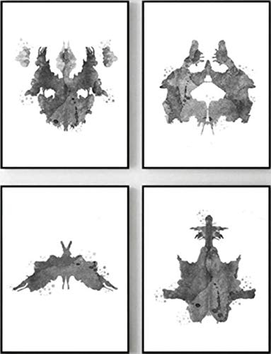 CloudShang Rorschach Testplakat Aquarell Wand Bilder Psychologe Geschenk Psychologische Testplakate Gemäldedrucke Klinik Dekor Bild Abstrakte Leinwand Gemälde Gemälde D13148 30x40cmx2/Kein Rahmen