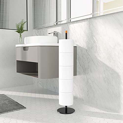 Toilettenpapierhalter Stehend & Klopapierhalter & KüChenrollenhalter & Ersatzrollenhalter, Klopapier Aufbewahrung, Aus Edelstahl Rostfrei Freistehend Matt FüR Bad, Mit Trennplatte FüR Wasserschutz