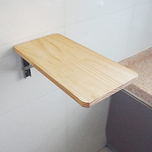 Tavolo da muro pieghevole per soggiorno, legno massello e staffe in acciaio inox | Tavolini da parete Tavolo da lavoro Tavolo da pranzo Tavolo da pranzo Appeso Scrivania per computer, Design moderno