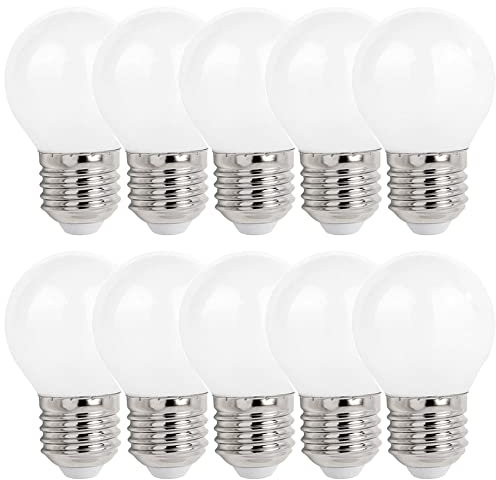 NCC-Licht 10 x LED Filament Leuchtmittel Tropfen Kugel G45 1W E27 opal 90lm 827 warmweiß 2700K