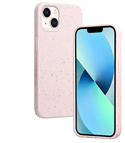 Candy Colors Custodia compatibile con Apple iPhone 13 Custodia sottile in morbida paglia di grano in gomma opaca Cover flessibile TPU Silicone antiurto Custodia (rosa)