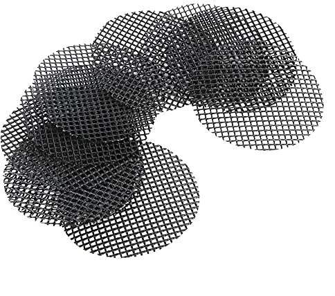 10 almohadillas de malla para macetas, color negro, 10 cm, redondas, de plástico, para evitar la pérdida de suelo (8 cm)