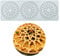 Tapis de dentelle de fondant en silicone, moule d'empreinte artisanale de sucre décoration de cuisine moléculaire de gâteau comestible, 3 trous Forme de fleur ronde