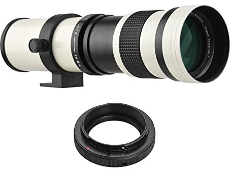 SHUIYUE Appareil photo MF Super téléobjectif zoom F / 8.3-16 420-800mm Monture T avec bague d'adaptation Remplacement universel 1/4 de fil pour appareils photo Canon à monture EF EOS 80D 77D 70D 60D 6
