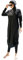 IMEKIS Damen Muslimisch Bademode 3tlg Kopftuch Bescheidener Badeanzug Islamischer Burkini Badeanzug Langarm Schwimmoberteil mit Hose Hijab Ganzkörper Schwimmanzug Schwarz 1 XL