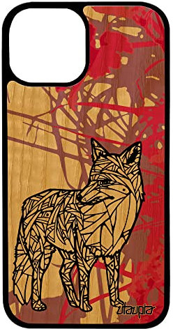 utaupia Coque pour iPhone 13 Mini en Bois Silicone Renard Dessin Animal Ethnique azteque Nature Rose Mobile Garcon 128 Go Tribal Telephone
