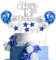 Tortendeko 13. Geburtstag Silber Blau Kuchen Topper - Happy 13 Birthday Kuchen Deko für Jungen und Mädchen