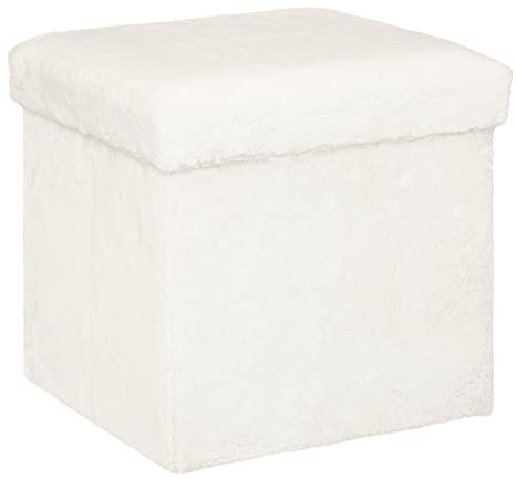 Atmosphera - Zusammenklappbarer Pouf Ezzio Holz - weiß - Weiß