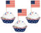 Gyufise Cupcake-Topper mit amerikanischen Flaggen, doppelseitig, US-amerikanische Zahnstocher, kleine USA-Flaggen, Cupcake-Pick-Sticks für Armee-Abschlussfeier, Partyzubehör, 100 Stück