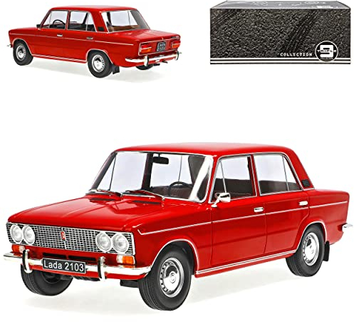 alles-meine.de GmbH Lada 2103 1500 Limousine Rot 1973-1984 1/18 Triple 9 Modell Auto mit individiuellem Wunschkennzeichen