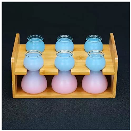 Bicchiere Da Vino Colpo di vetro tazza di vetro tazza di vetro tazza pallottola Assenzio cocktail a strati colpo piccolo tazza di vetro trasparente tazza drinkware Bicchiere Da Vino Rosso (Size : 6 p