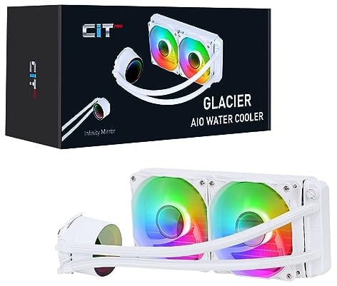 CiT Pro Glacier 240mm All in One Liquid CPU Cooler in White