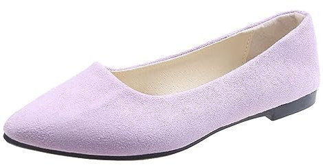 ticticlily Ballerines Classiques pour Femmes Ballerines Fashion Flats pour Femme Bout Fermé Appartements Confortable Ballerines Chaussures Plates Ballerines Bout Pointu A Violet Clair 43 EU