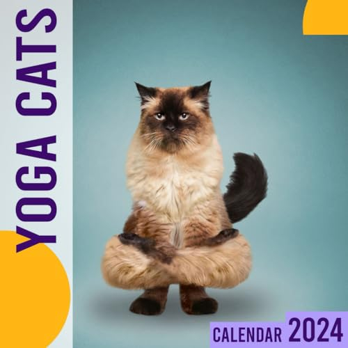 Yoga Cats Calendar 2024: One-year Monthly Calendar, January To December 8.5 X 8.5 Inch, 12 Months Calendar for Yoga Cats, Gag Gifts, Yankee Swap, Christmas ... Major US Holidays