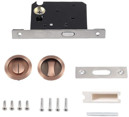 Bohaner 3 Lever British Sliding Pocket Door Bathroom Mortice Lock Privacy Set Door Latch Security Mechanism CE Approved and Fire Rated Protection Zinc Chrome Locks for Internal/External Doors