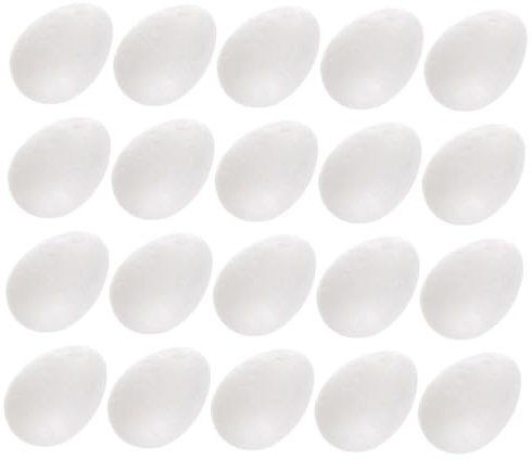 COHEALI 50 Stück Schaumeier Gefälschtes Essen Ostereier Schäumt Art.-nr Gefälschte Eier Bastelschaumball Modellierschaum Schaumkücheneier Eierform Skulptur Künstlich Polyflor Weiß