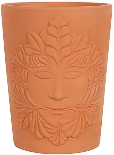 Something Different Premium Green Goddess Terracotta Plant Pot-16 cm (1 Pc), 16cm x 12.5cm x 12.5cm