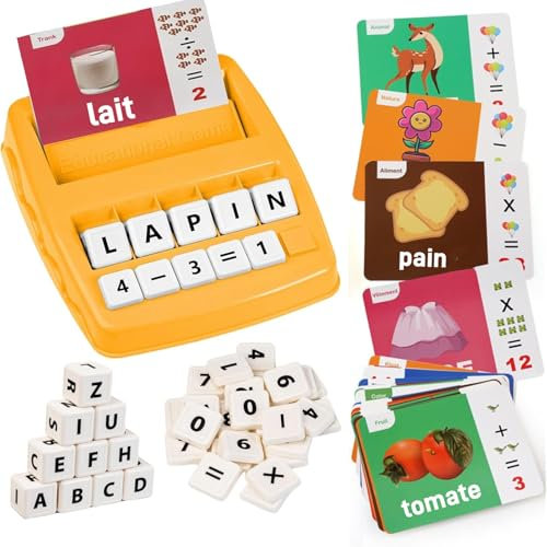 JoyJoyful Französisch Buchstaben Lernen Spielzeug ab 3 4 5 6 7 8 Jahre Junge Spiele, Geschenk Mädchen 3-8 Jahre, Montessori Spielzeug Lesen Lernen, Kinderspielzeug ab 3-6 Jahre